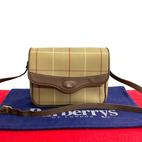 Burberry Nova Check Leather Canvas Mini Shoulder Bag 64277 - Picture 1 of 9